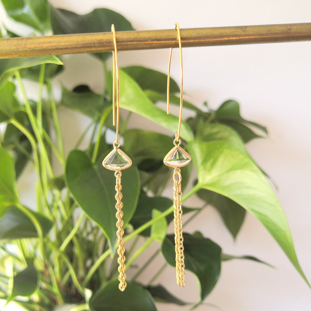 Boucles d'oreilles longues or - ENOLA